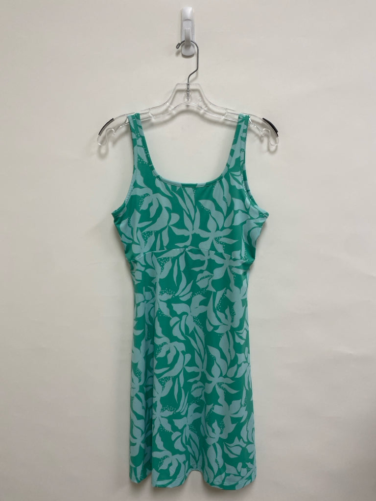 Columbia Size M Powder Blue Seafoam Floral Sleeveless Ladies Dress
