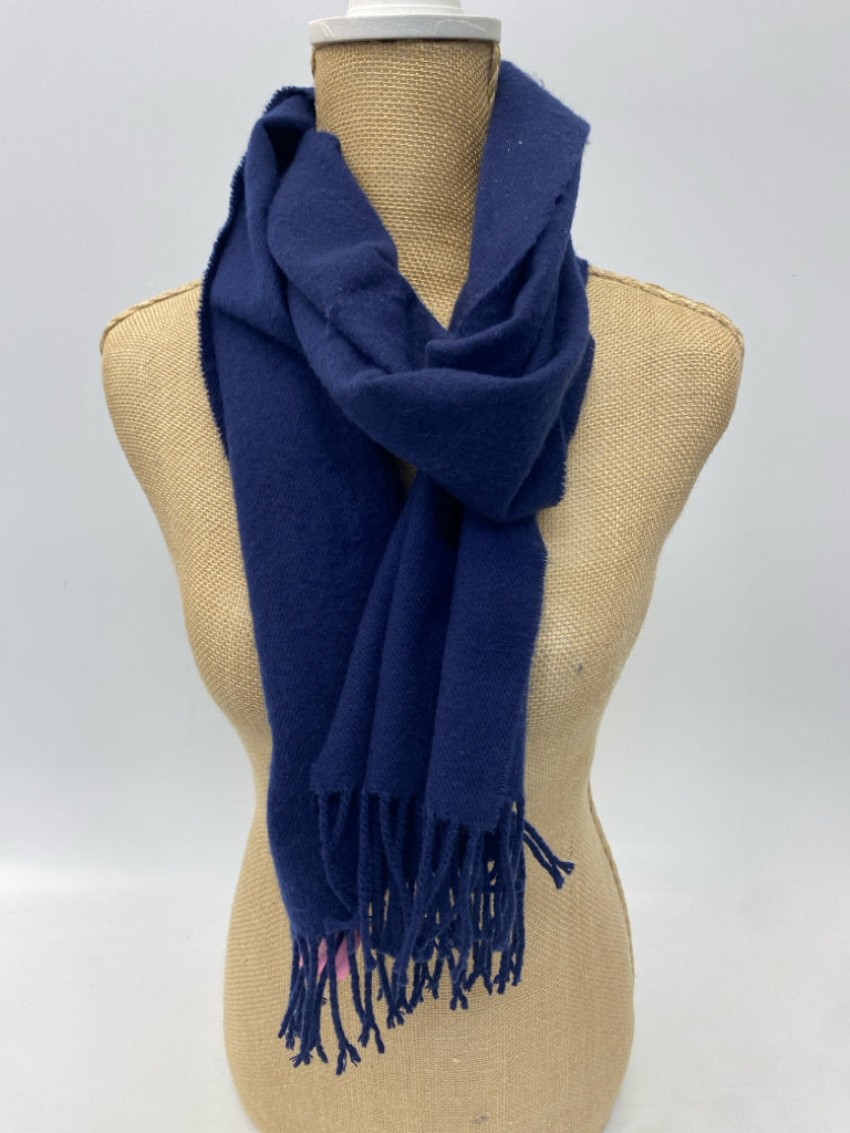 Navy Fringe Winter Scarf