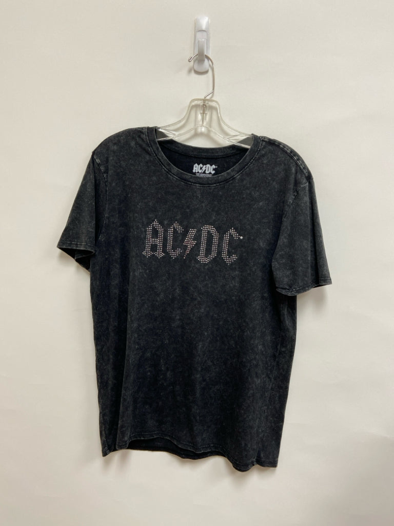 Size M Dark Gray Silver Rhinestone Ladies Top