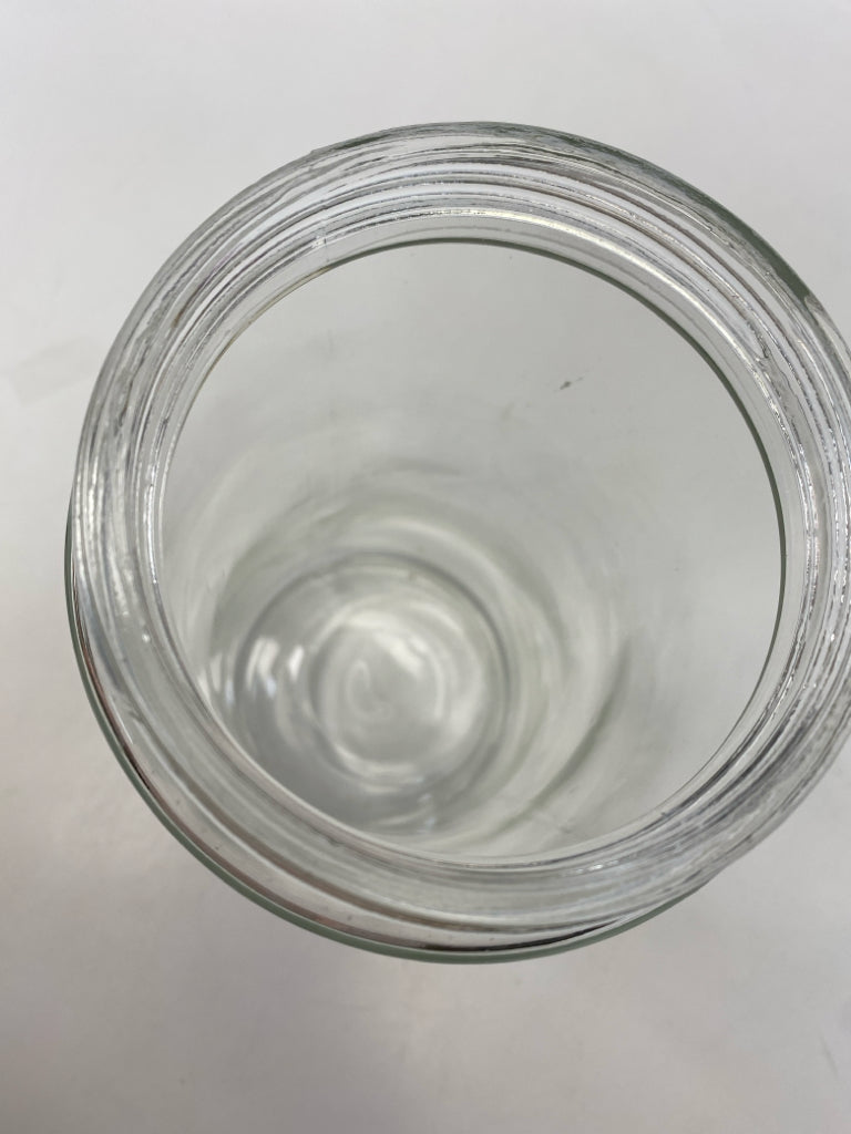 Clear Silver Glass Canister