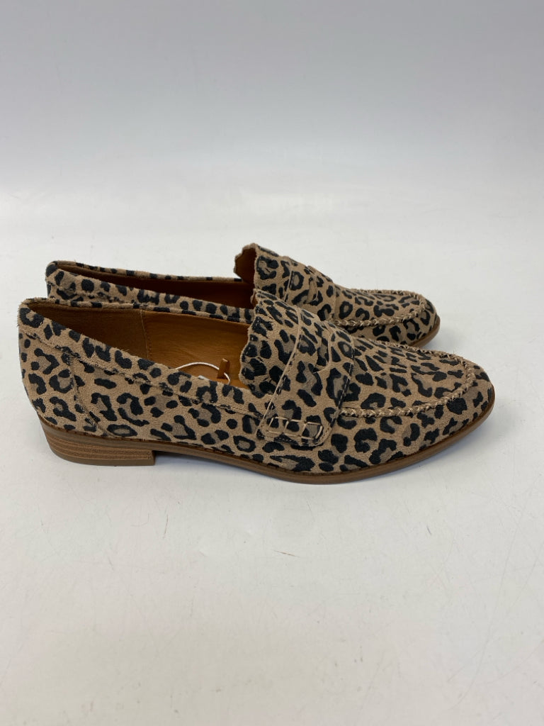 NWT Lucky Brand US Shoe Size 8 Tan/Blk Animal Print Flats