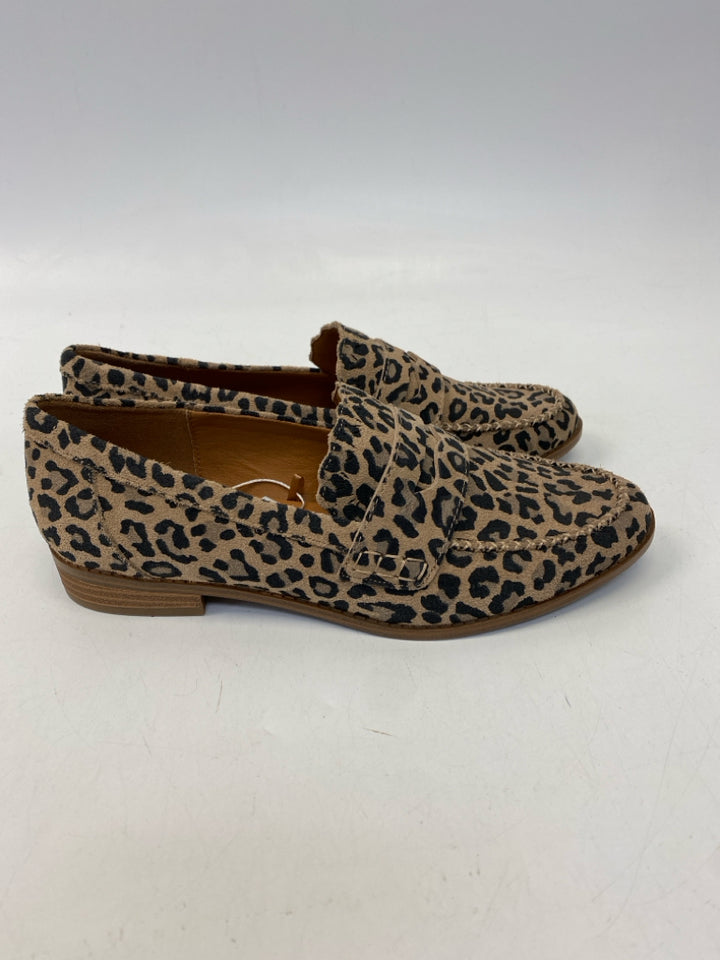 NWT Lucky Brand US Shoe Size 8 Tan/Blk Animal Print Flats