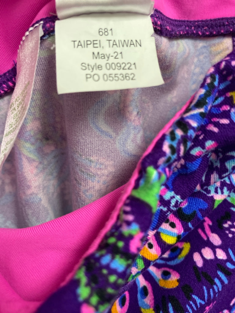 LILLY PULITZER Size XL Purple/Blue Pink/Green Floral Cropped Athletic Leggings