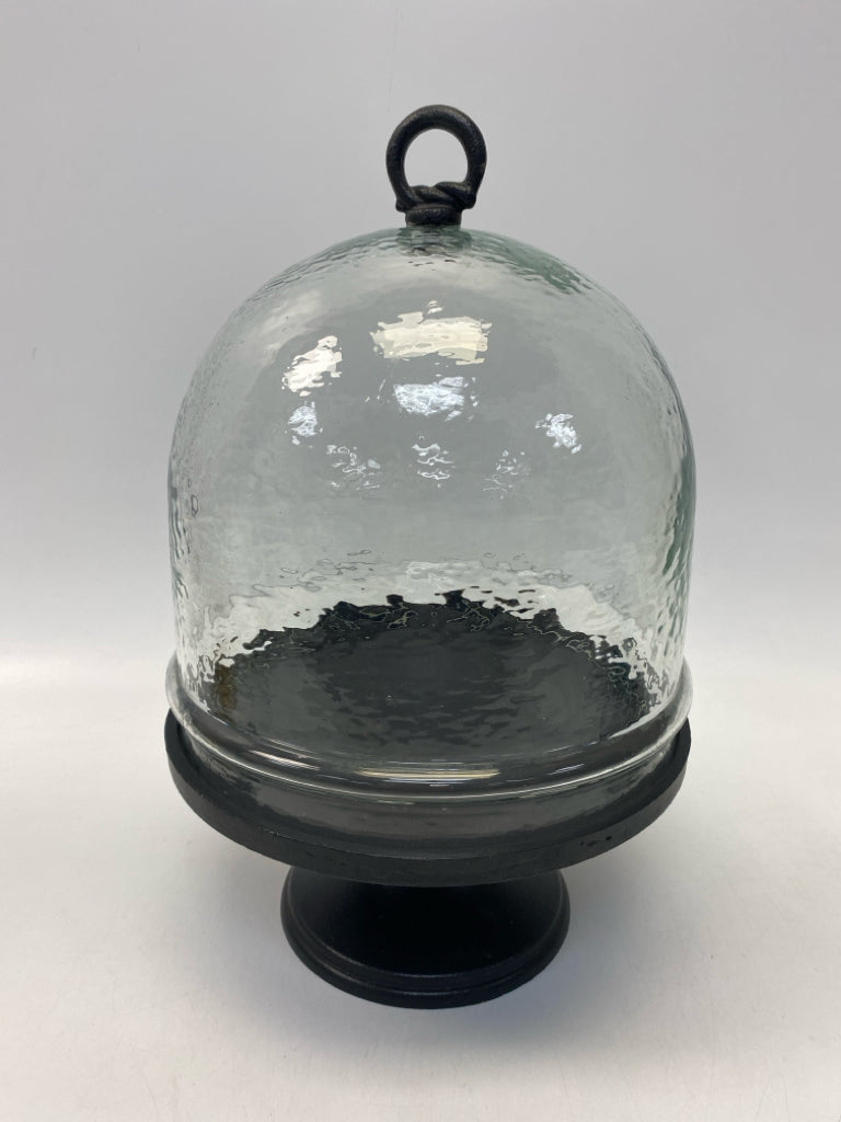 Clear Black Glass/Metal Cake Plate/Stand