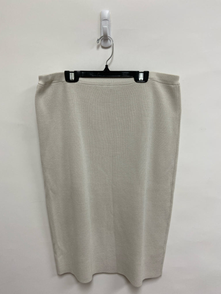Eileen Fisher Size L Cream Silk Blend Ladies Skirt