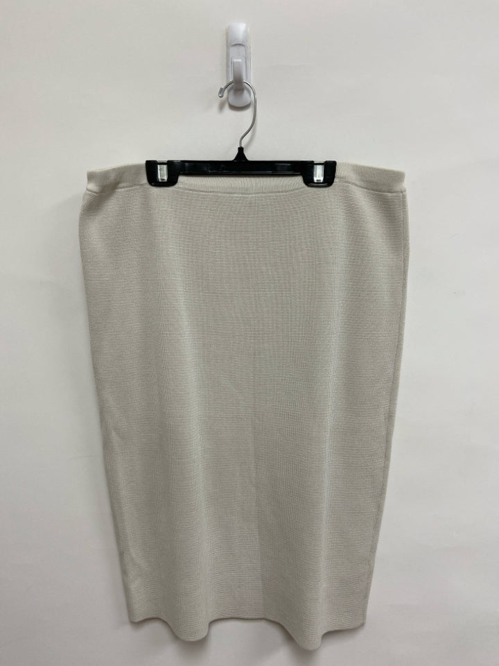 Eileen Fisher Size L Cream Silk Blend Ladies Skirt