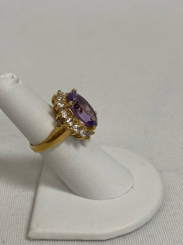 Gold Color Purple Jeweled Ring