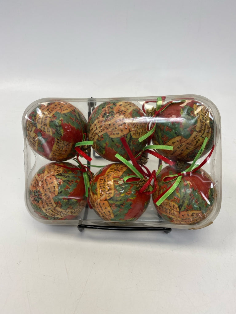 NEW/PKG Brown Red/Green Ornaments