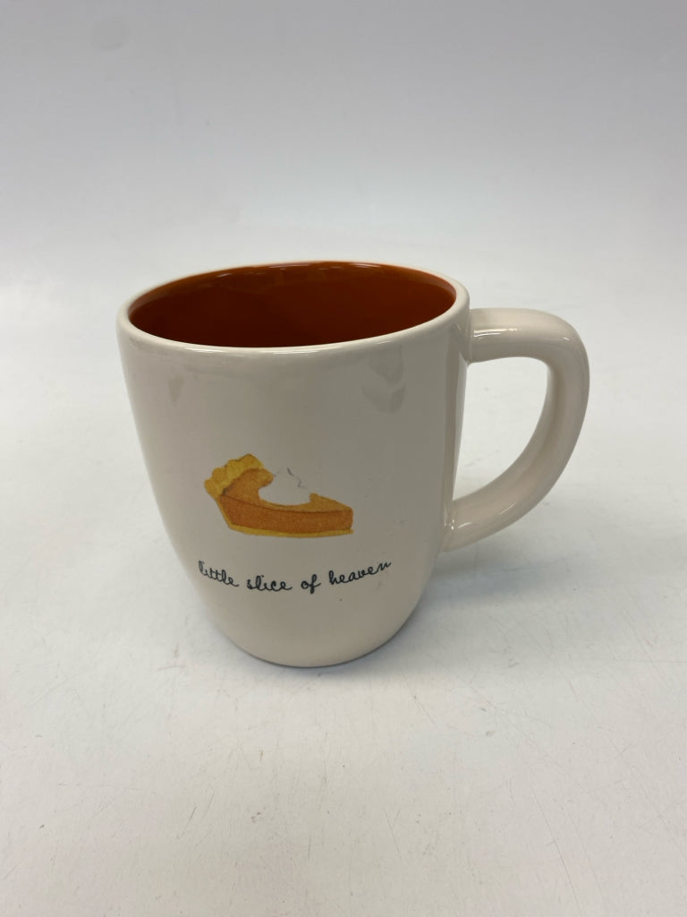 Rae Dunn Cream Orange Words Coffee Mug