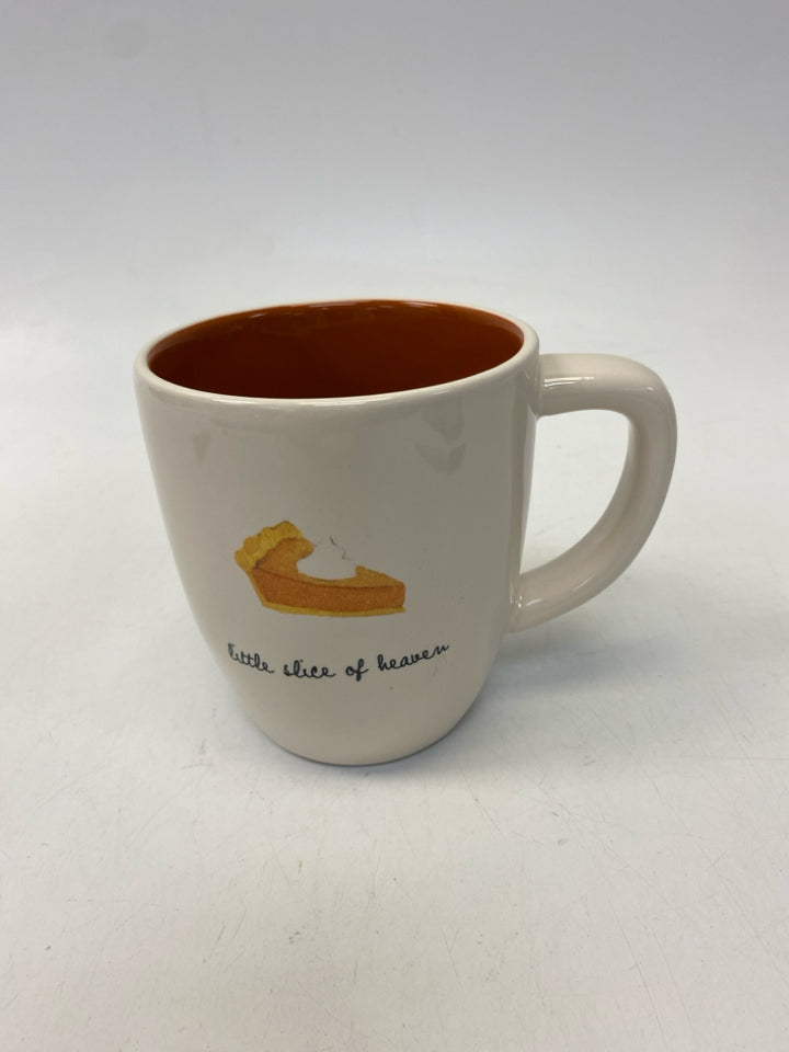 Rae Dunn Cream Orange Words Coffee Mug