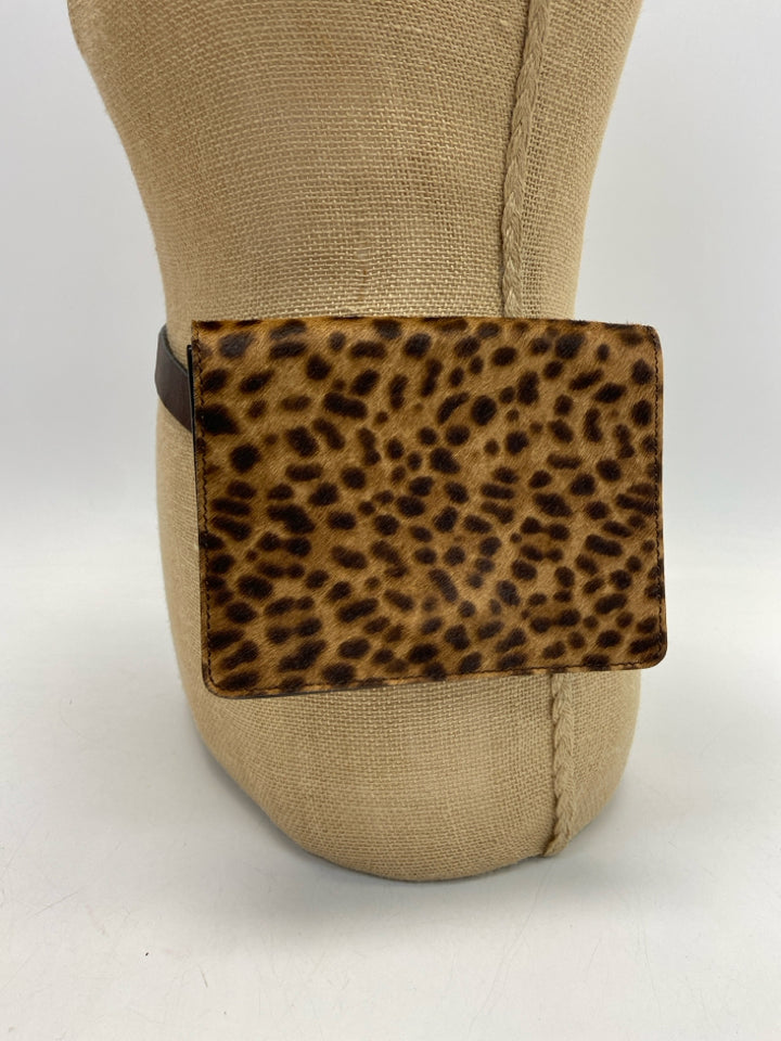 J Jill Brown Animal Print Fur Belt Bag