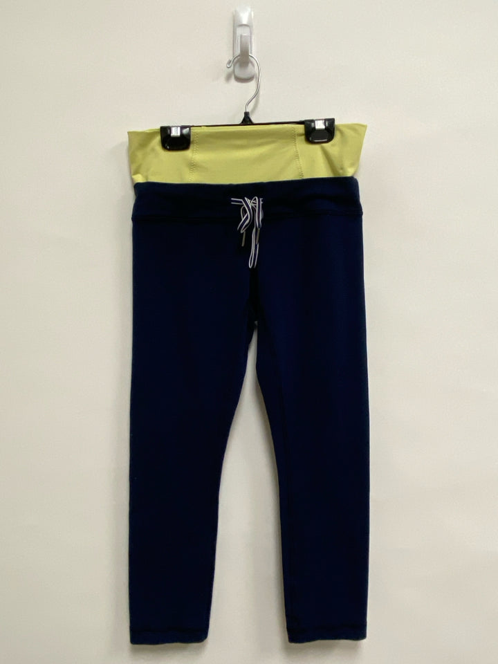 Lululemon Size 6 Yellow Navy Ladies Leggings