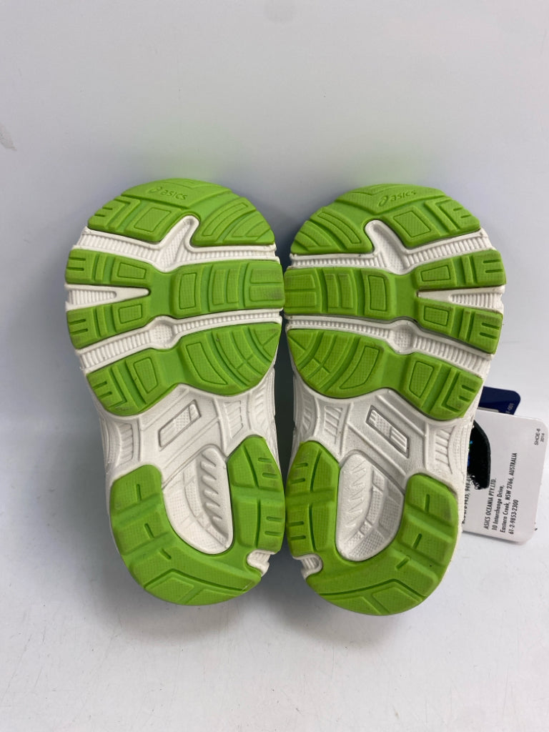 NWT Asics SIZE 4 Royal Blue Neon Green Boy&