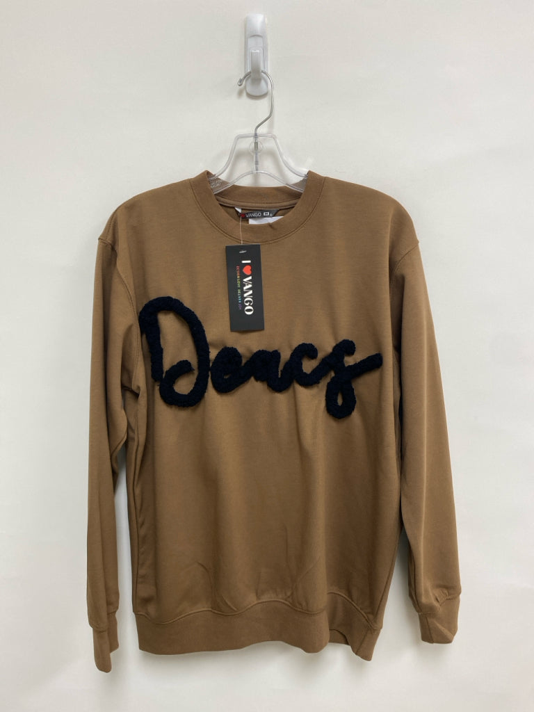 NWT Size M Brown Black Words Ladies Top