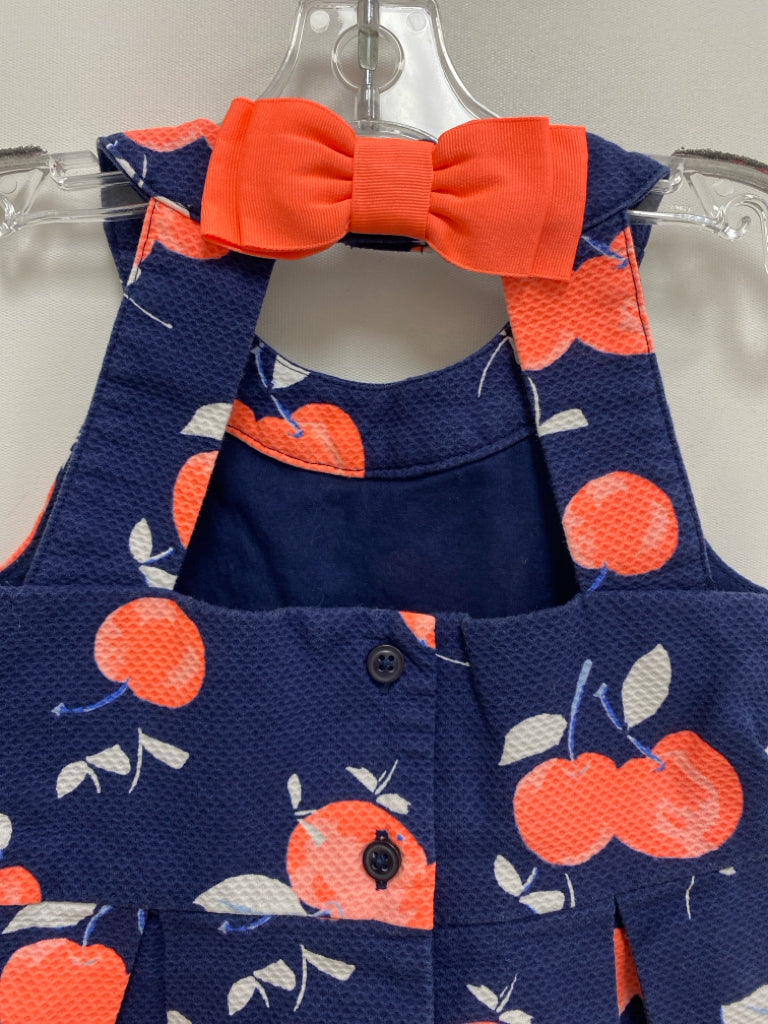 Janie and Jack SIZE 18-24M Navy Coral/White Floral Sleeveless Girl&