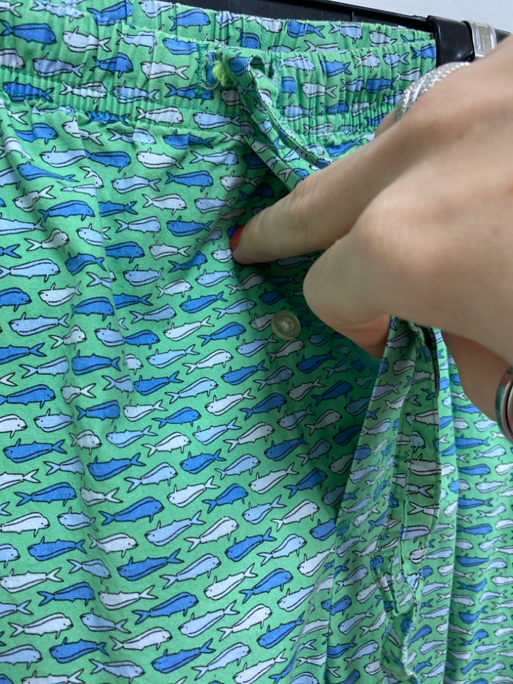 Vineyard Vines Size L Seafoam Blue Fish Men&