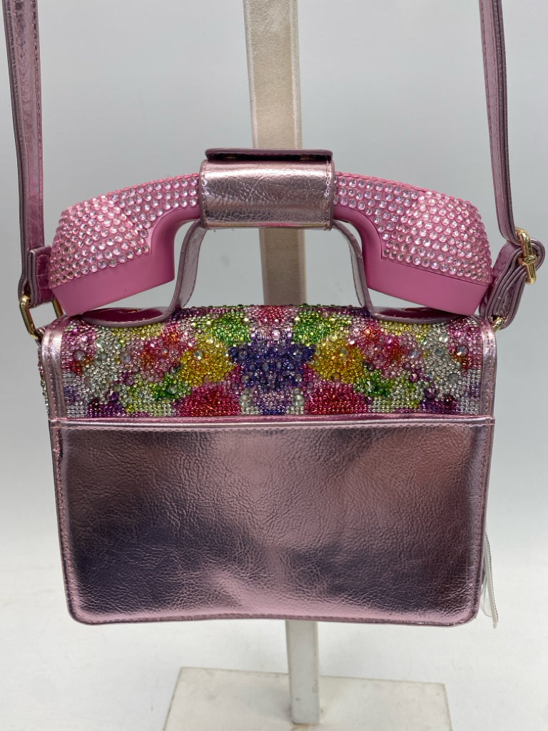 Betsey Johnson Pink Multi-Color Rhinestone(s) Handbag