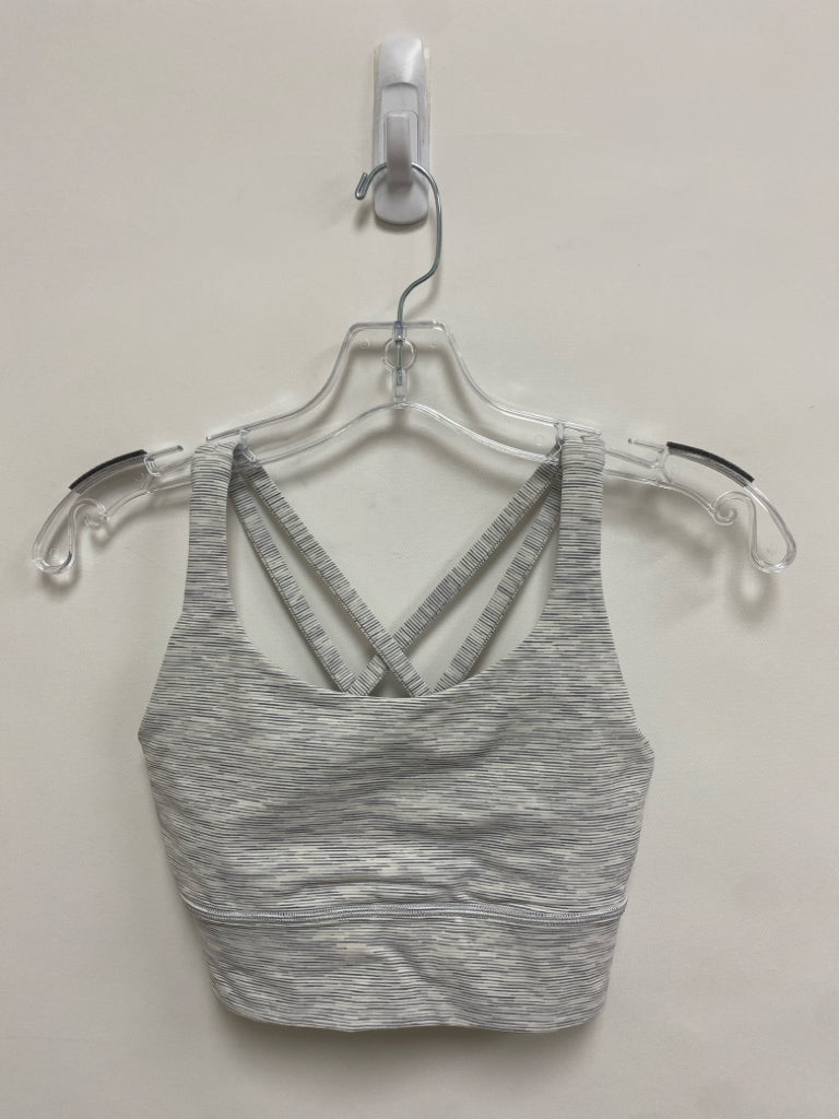 Lululemon Size 4 White/Gray Streaked Athletic  Bra