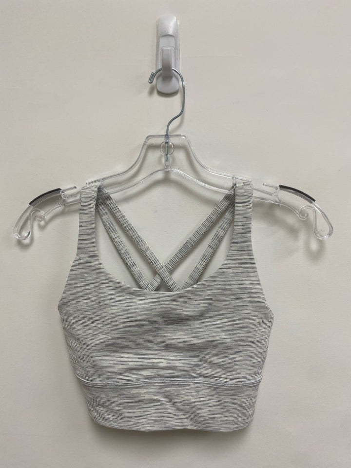 Lululemon Size 4 White/Gray Streaked Athletic  Bra