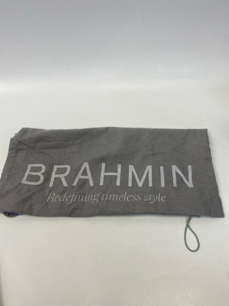 Brahmin Pewter Black Embossed Leather Medium Asher Handbag