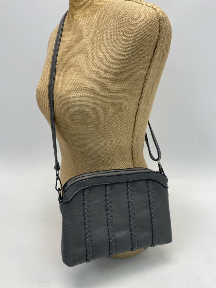 Dark Gray Braided Crossbody