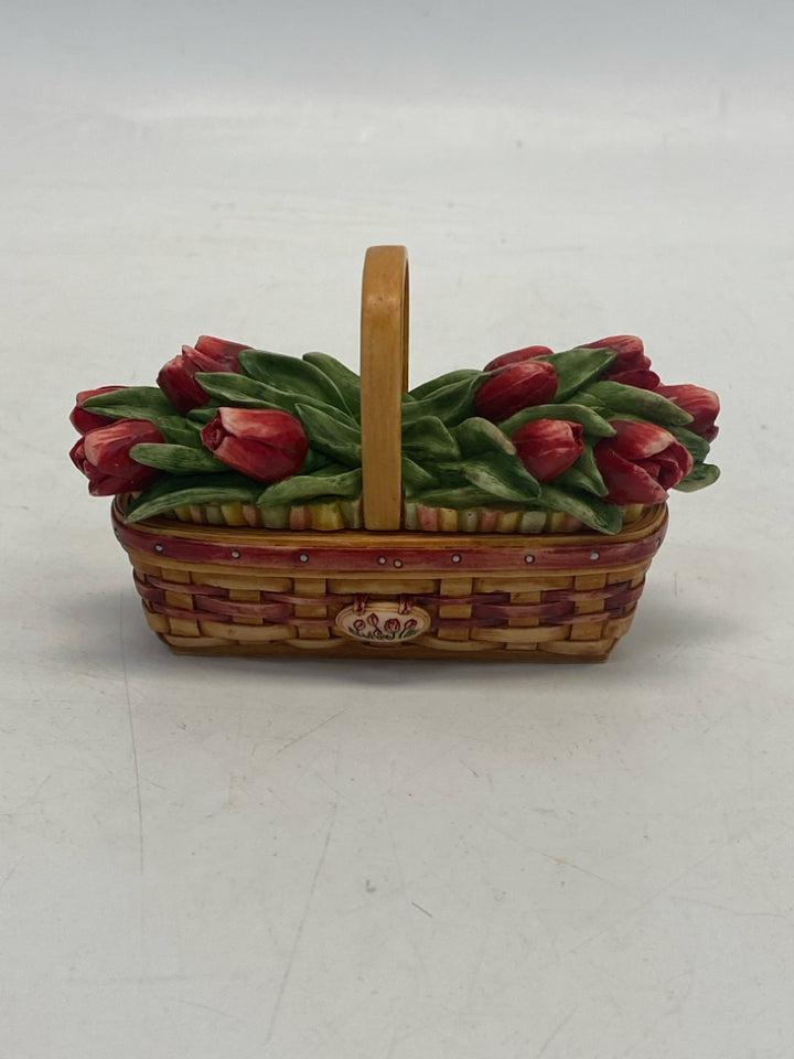 Longaberger Harmony Kingdom Tulip Basket Mini Trinket  Box