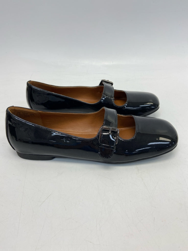 NWOT  Size 8 Black Buckle(s) Patent Flats