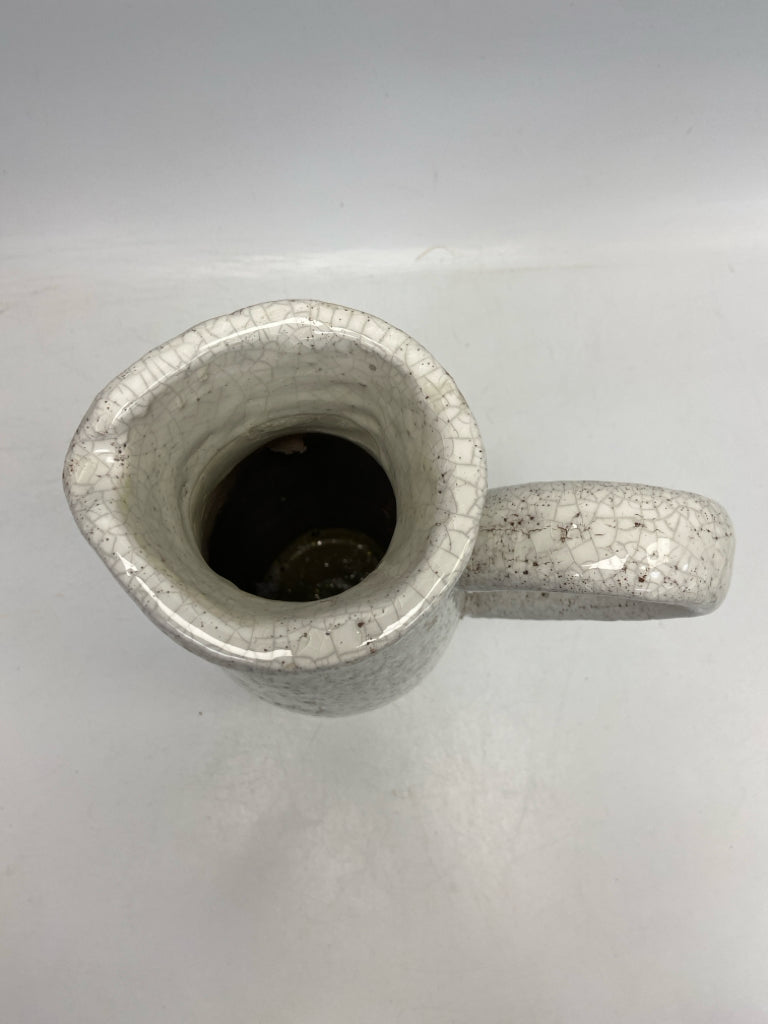 Cream Brown Crackle Pitcher