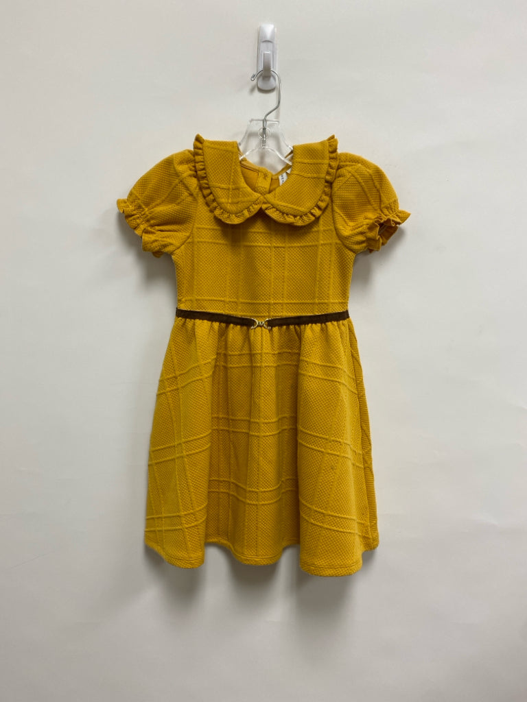 Janie and Jack SIZE 7 Dark Marigold Texture Short Sleeve Girl&