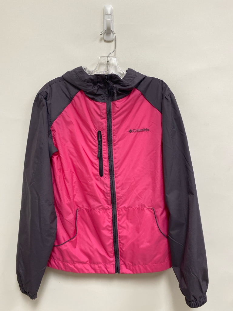 Columbia SIZE 14/16 Dark Gray Hot Pink Zip Down Girl&
