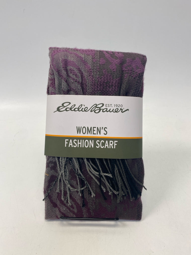 NEW/PKG Eddie Bauer Purple Gray Scarf