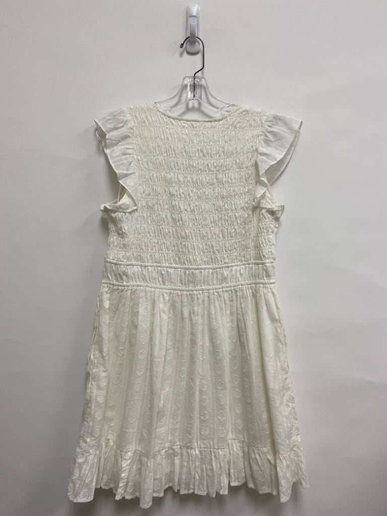 Anthropologie Size M White Texture Button Up Ladies Dress