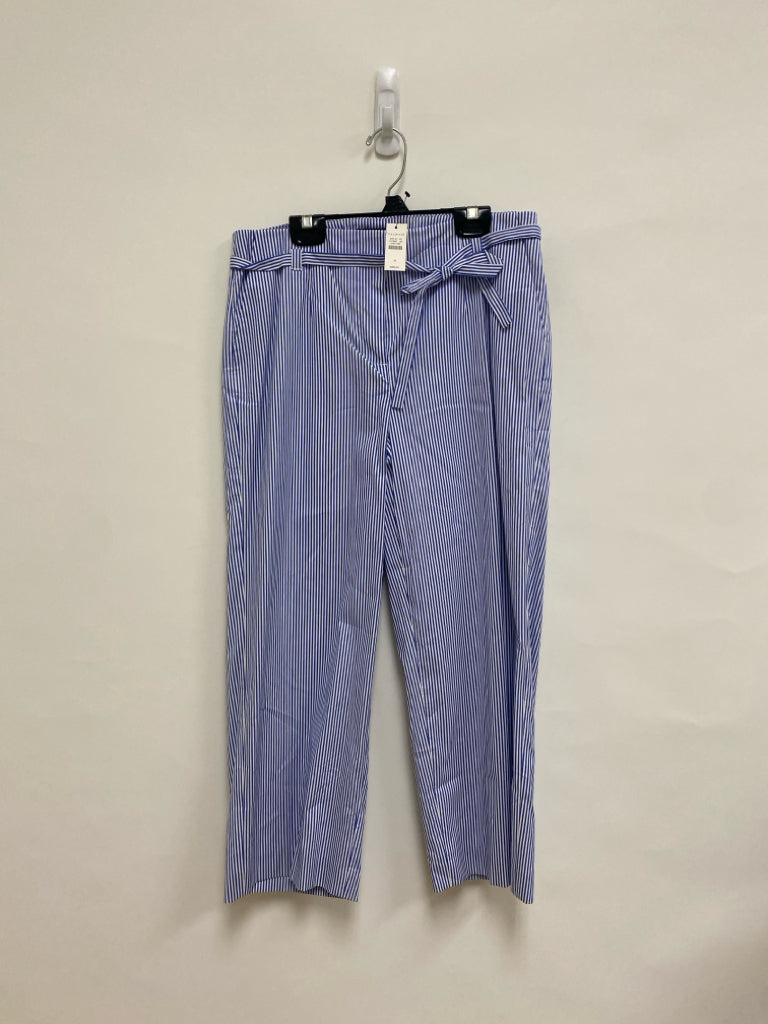 NWT Talbots Size 4 White/Blue Stripes Wide Leg Ladies Pants