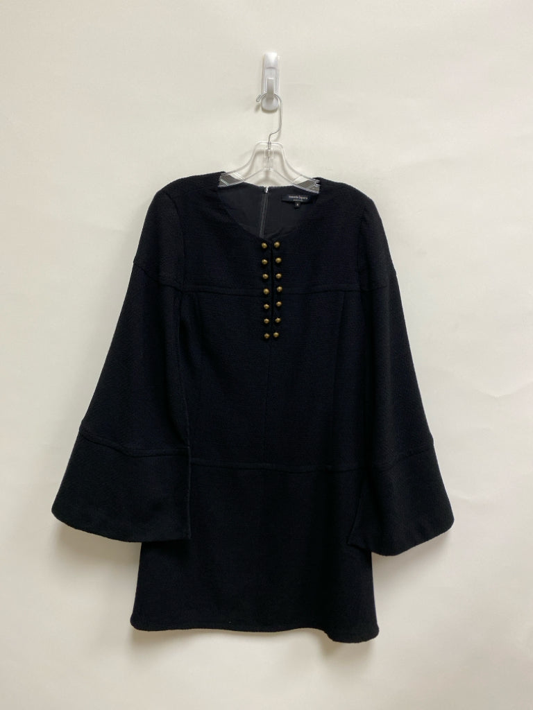 Nanette Lepore Size M Black Texture Bell Sleeves Ladies Dress