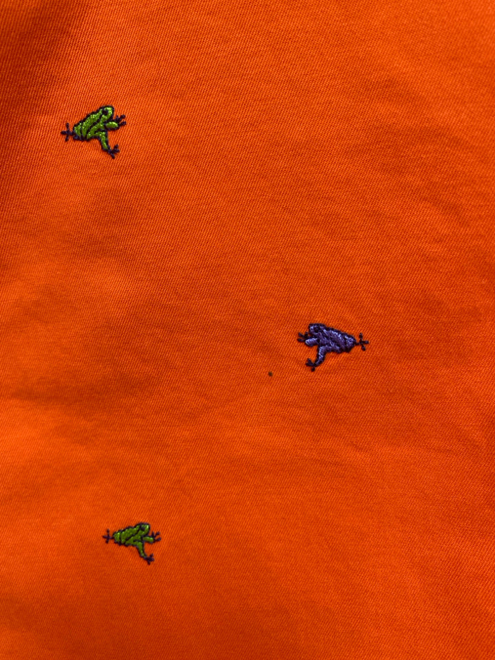 LILLY PULITZER Size 4 Orange Green/Blue Frog Embroidered Ladies Skirt