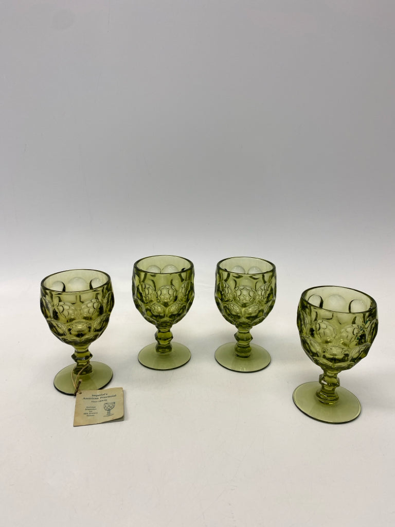 Green Thumbprint Glass Glassware
