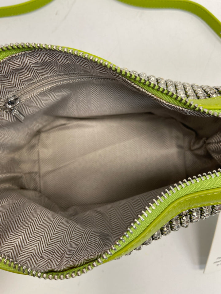 NWT Lime Green Silver Rhinestone(s) Handbag