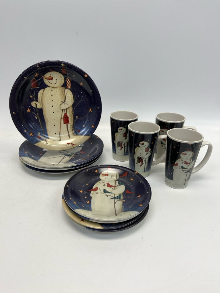 Navy/White Christmas Dishes