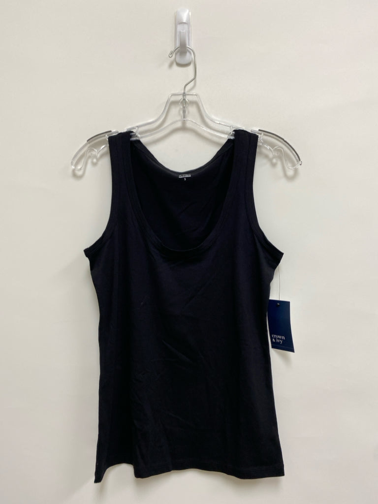 NWT Crown &amp; Ivy Size S Black Sleeveless Ladies Top