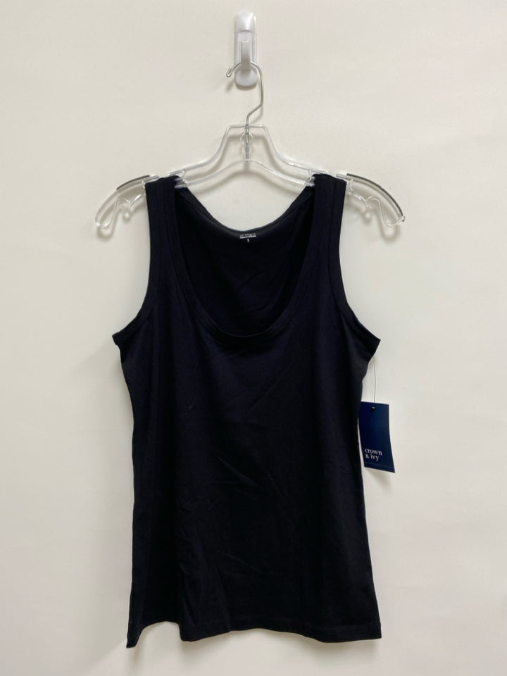 NWT Crown &amp; Ivy Size S Black Sleeveless Ladies Top