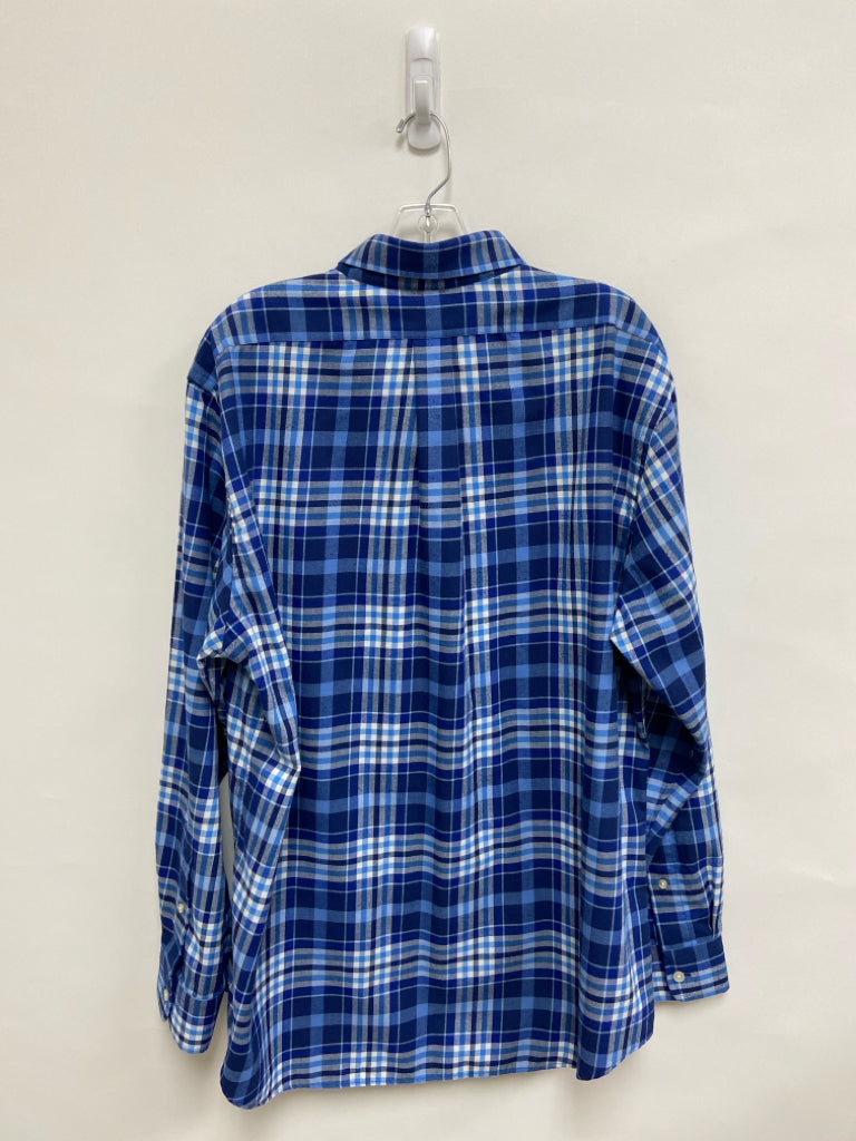Vineyard Vines Size XL Blue White Plaid Men&