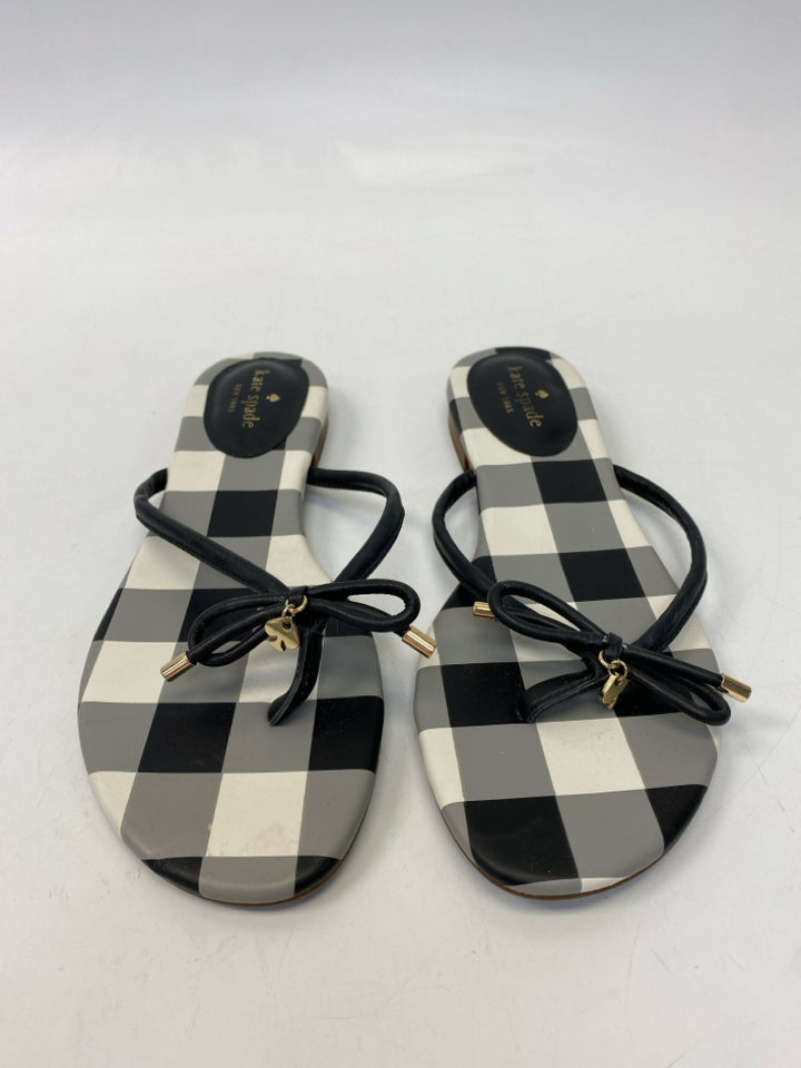 Kate Spade  Size 9.5 Black White Checkered Sandals