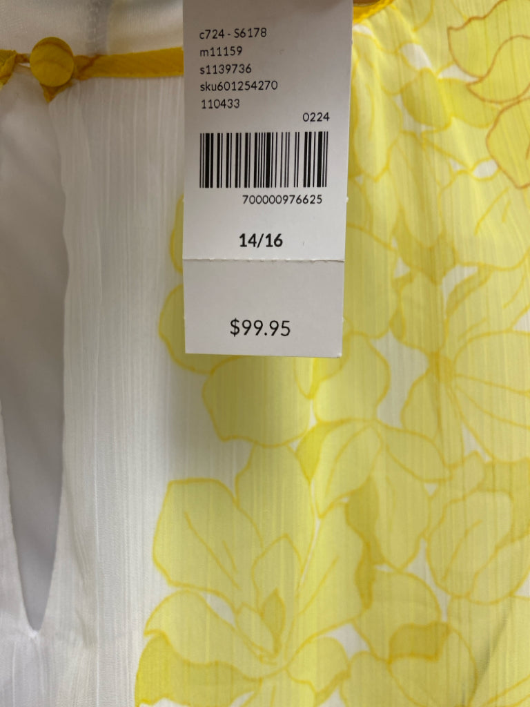 NWT Lane Bryant  SIZE  14/16 Yellow/White Flowers Sheer Plus Size Dress
