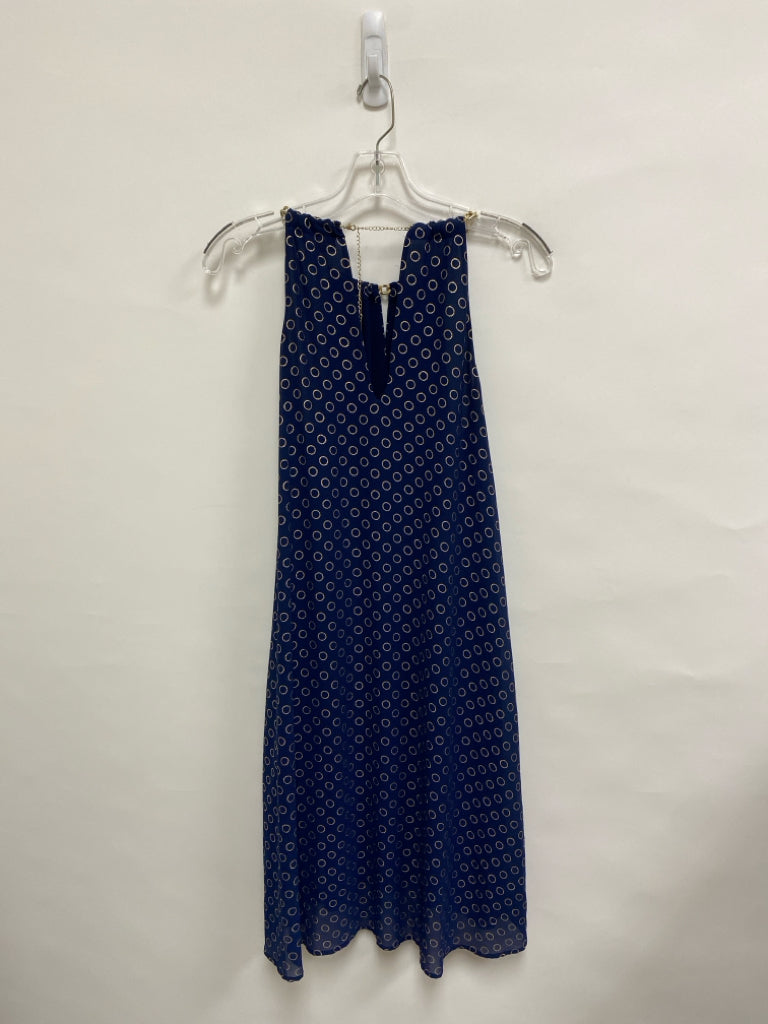 Michael Kors Size S Navy Gold Circles Halter Ladies Dress