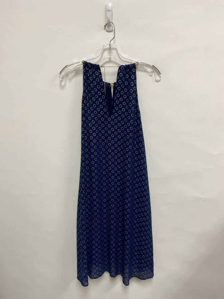 Michael Kors Size S Navy Gold Circles Halter Ladies Dress