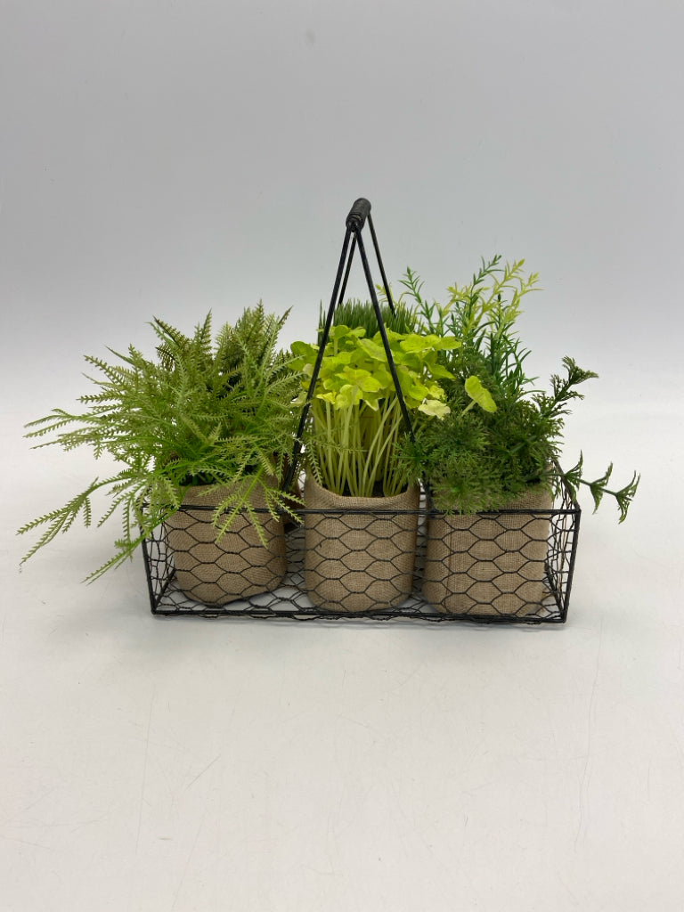 Green Natural Metal/Fabric Silk Plant