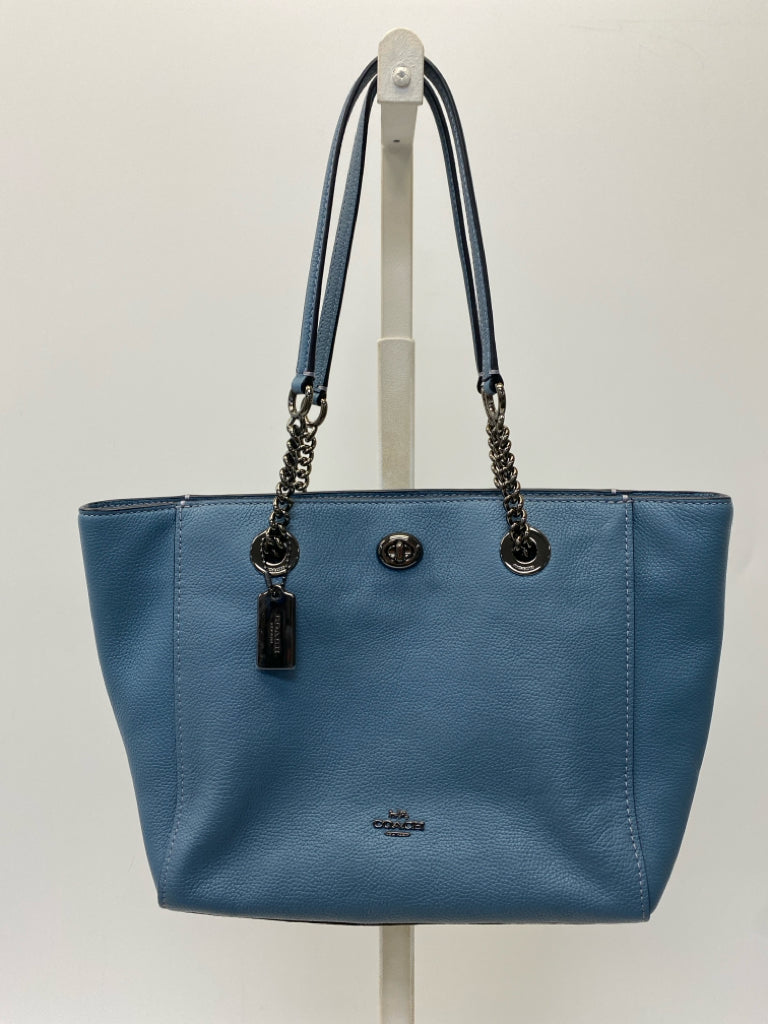 Coach Blue Turnlock Chain Tote 57107