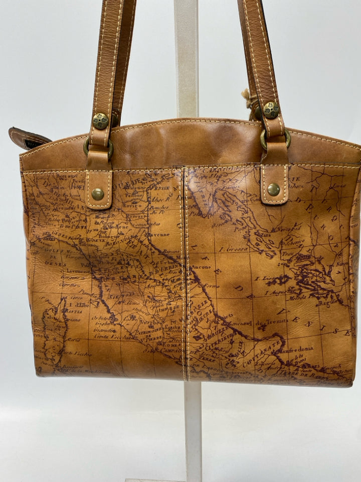 NWT Patricia Nash Brown Map(s) Handbag