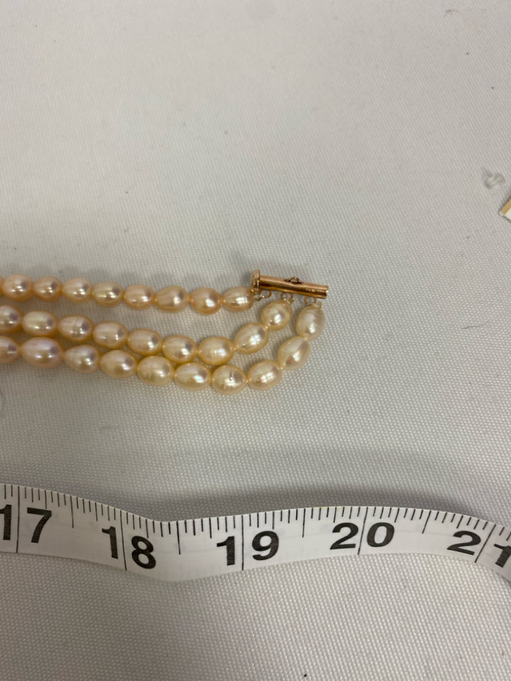 Champagne Pearl Color Pearl Necklace