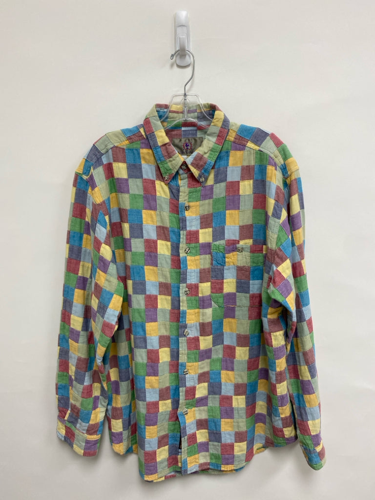 Territory Ahead Size L Pastels Patches Button Up Cotton Men&